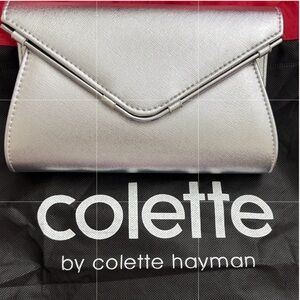 Metallic Silver Envelope Clutch - New With Tags